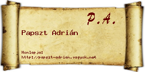 Papszt Adrián névjegykártya